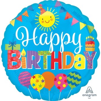 Palloncino mylar 18" Cm. 46 - Happy Birthday Balloon