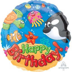 Palloncino mylar 18" Cm. 46 - Happy Birthday Amici marini