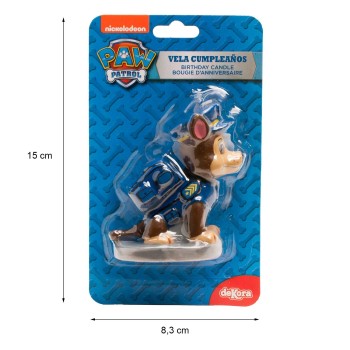 Candelina per torta cera 3D Paw Patrol Cm. 7 - Chase Boy