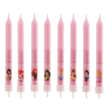 Candeline per torta matita Cm. 9 - Blister 8 pezzi - Principesse 2