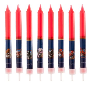 Candeline per torta matita Cm. 9 - Blister 8 pezzi - Spiderman 2