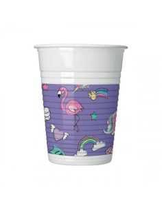 Bicchieri plastica classici Minnie Unicorno - Blister 8 pezzi