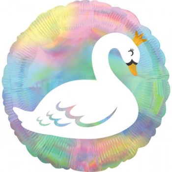 Palloncino mylar 18" Cm. 45 - Cigno iridescente