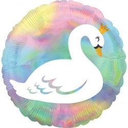 Palloncino mylar 18" Cm. 45 - Cigno iridescente