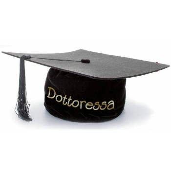 Cappello laurea con pendaglio "Dottoressa"