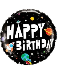 Palloncino mylar 18" Cm. 45 - Happy Birthday Astronauta Qualatex