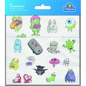 Tatuaggi Mostri - Blister con 25 tatuaggi