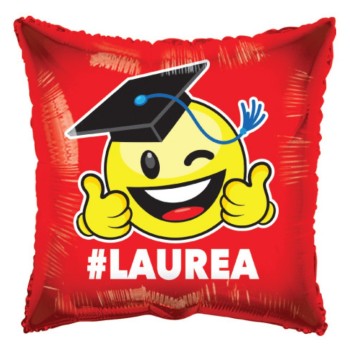Palloncino mylar quadrato 18" Cm. 45 - Laurea smile
