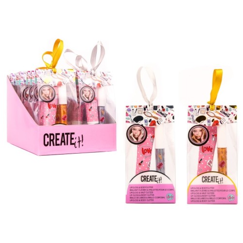 Set make up con lipgloss e body glitter