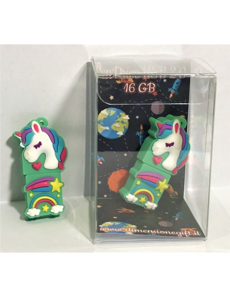 Chiavetta USB memoria 16 GB - Unicorno arcobaleno