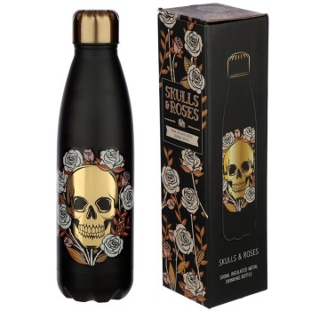 Bottiglia termica borraccia acciaio 500 ML. - Hot & Cold - Teschio con rose