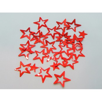 Confetti decorativi metallizzati 18 gr. - Stella forata rossa