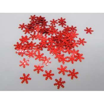 Confetti decorativi metallizzati 18 gr. - Fiocco di neve rosso