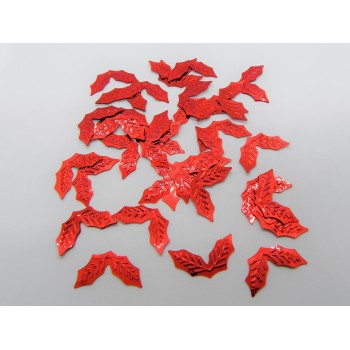 Confetti decorativi metallizzati 18 gr. - Agrifoglio rosso