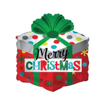 Palloncino mylar 18" Pacchetto natalizio Merry Christmas