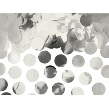 Confetti decorativi circolari metallizzati - 15 gr. - Silver