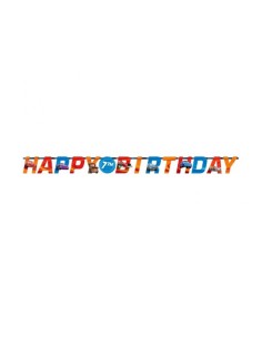 Festone banner scritta Happy Birthday personalizzabile Cars