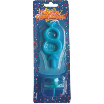 Candelina numero classico Celeste - N. 8