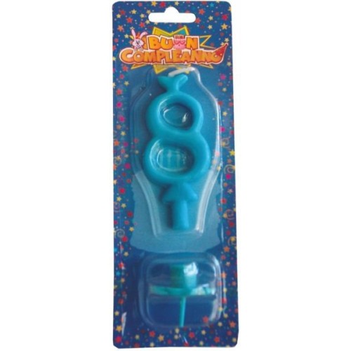 Candelina numero classico Celeste - N. 8