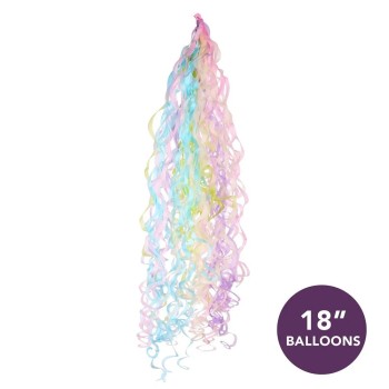 Frangia coda per palloncini 18" - Pastello multicolor