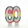 Candelina per torta numero doppio multicolor - 60