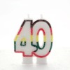 Candelina per torta numero doppio multicolor - 40