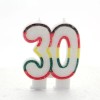 Candelina per torta numero doppio multicolor - 30
