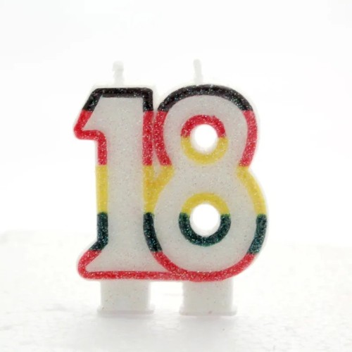 Candelina per torta numero doppio multicolor - 18