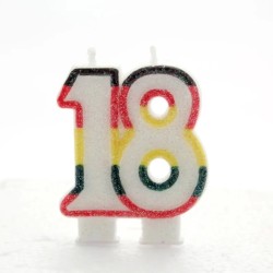 Candelina per torta numero doppio multicolor - 18
