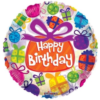 Palloncino mylar rotondo 18" Cm. 45 Happy Birthday Gift