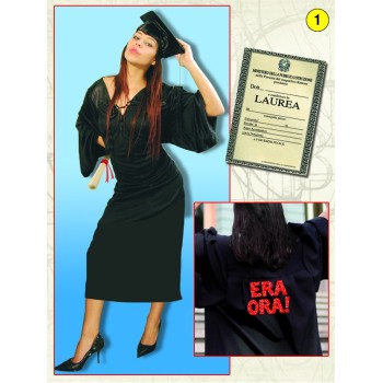 Set costume completo Laureata con pergamena