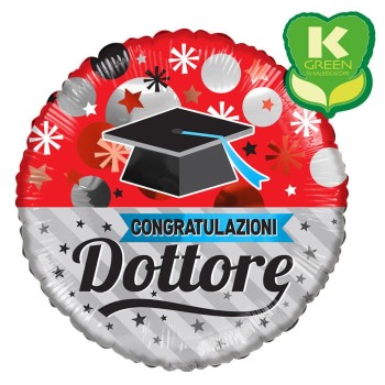 Palloncino mylar 18" Cm. 45 K-Green - Congratulazioni Dottore