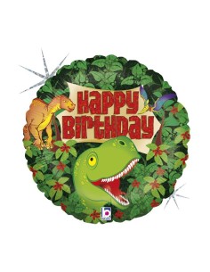 Palloncino mylar 18" Cm. 45 - Happy Birthday Dinosauri