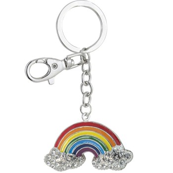 Portachiavi "Arcobaleno con nuvolette" in scatolina regalo