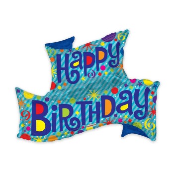 Pallonciono mylar sagomato Happy Birthday