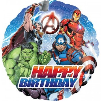 Palloncino mylar 18" Cm. 45 - Avengers Happy Birthday