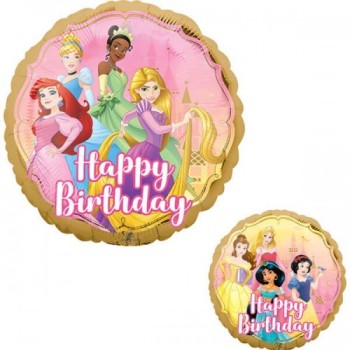 Palloncino mylar 18" Cm. 45 Principesse Happy Birthday