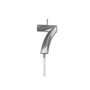 Candelina per torta Prestige Argento Metal Cm. 9 - Nr. 7