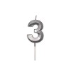 Candelina per torta Prestige Argento Metal Cm. 9 - Nr. 3