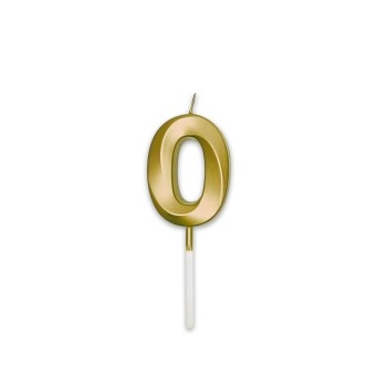 Candelina per torta Prestige Oro Metal Cm. 9 - Nr. 0