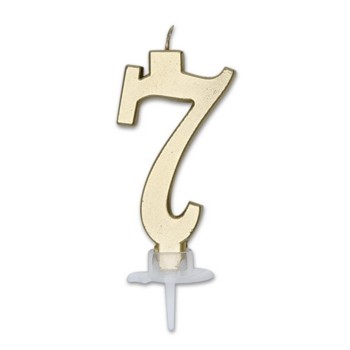 Candelina per torta Italic Cm. 7 - Oro Gold Metal - Nr. 7