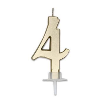 Candelina per torta Italic Cm. 7 - Oro Gold Metal - Nr. 4