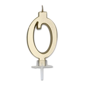 Candelina per torta Italic Cm. 7 - Oro Gold Metal - Nr. 0