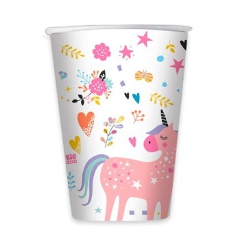 Bicchieri carta 200cc. Unicorno - Confezione 8 pezzi