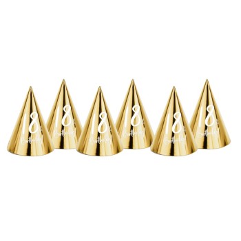 Cappellini cono metallizzati oro gold 18th Birthday - Blister 6 pz