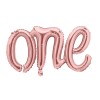 Palloncino mylar scritta italic One Cm. 66x37 Rosa gold