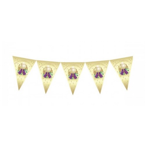 Festone bandierine pvc Prima Comunione Mt. 3,6
