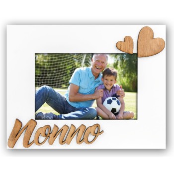 Portafoto legno con scritta a rilievo "Nonno" Cm. 10x15