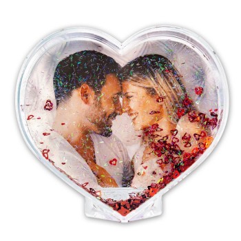 Portafoto plex con cuoricini e glitter