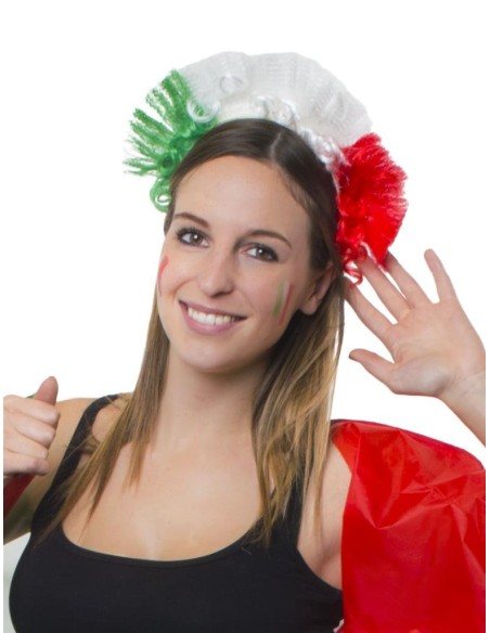 Cerchietto con cresta tricolore Italia